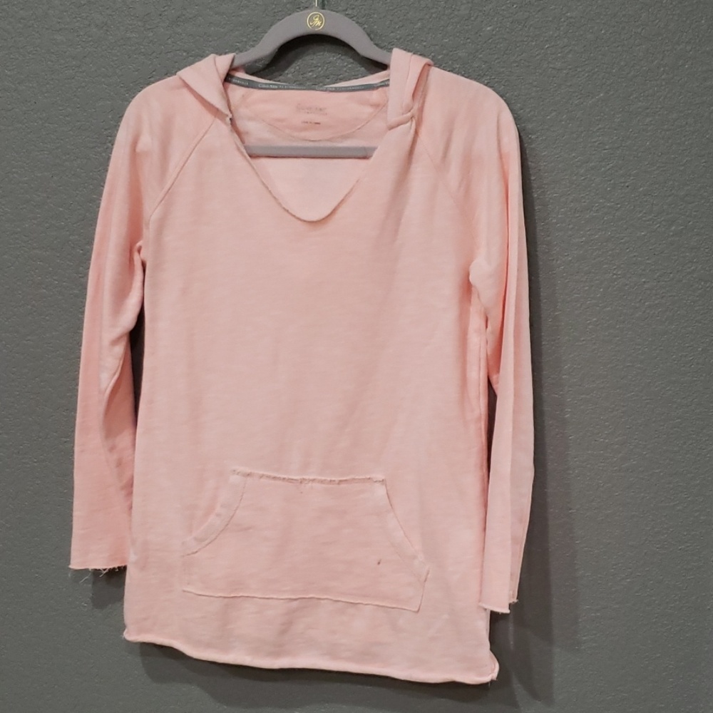 Calvin Klein womens Vneck Cotton Hoodie Size Small
